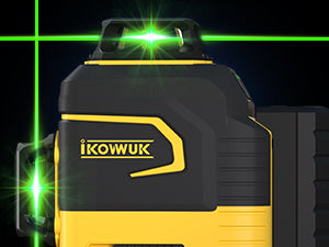 IKOVWUK Laser Level with Tripod, Laser Level 3x360° Self Leveling 12 Green Line, Rechargeable Battery 2 x 3000 mAh & Type-C Charging Port, Compact Adjustable 1.6M Tripod & Carry Pouch Included