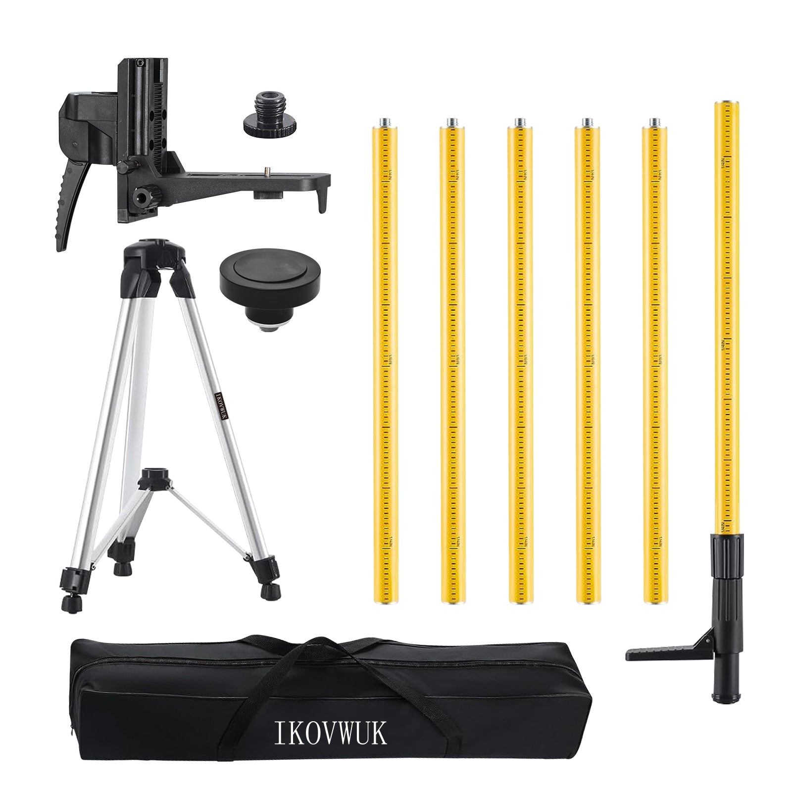 IKOVWUK 13.8 Ft Telescoping Laser Level Pole with Tripod-n